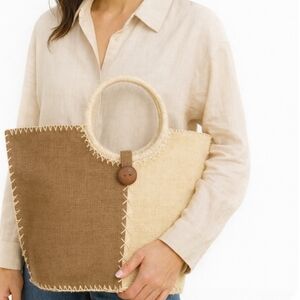 Bijoux Terner | Coastal Two Tone Natural Tote Bag